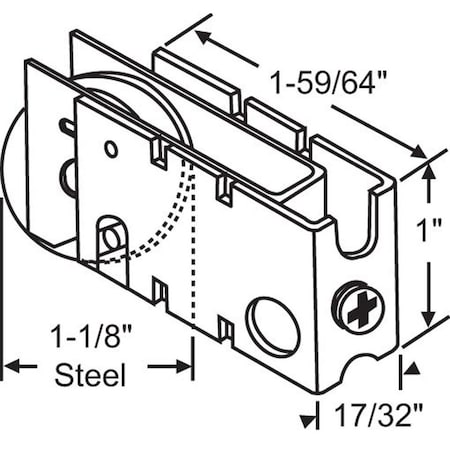 Strybuc Patio Door Roller Assembly 900-16711